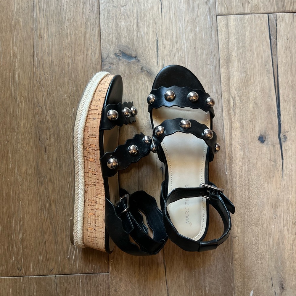 Marc Fisher wedge studded sandals